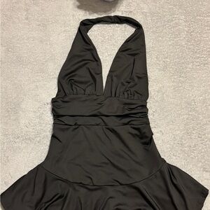 Elegant Black Halter Dress